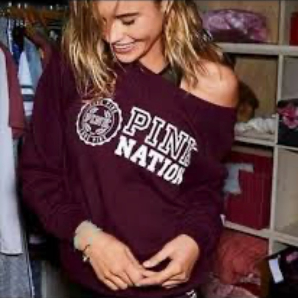 Maroon PINK Logo Sweatshirt